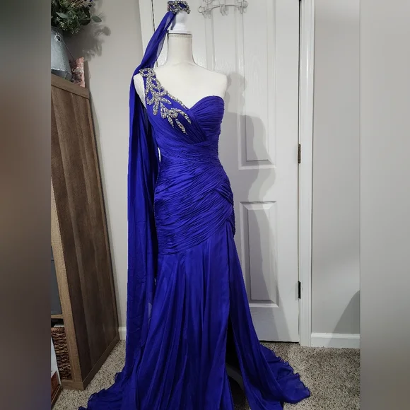 Elegant MacDuggal One-Shoulder Gown